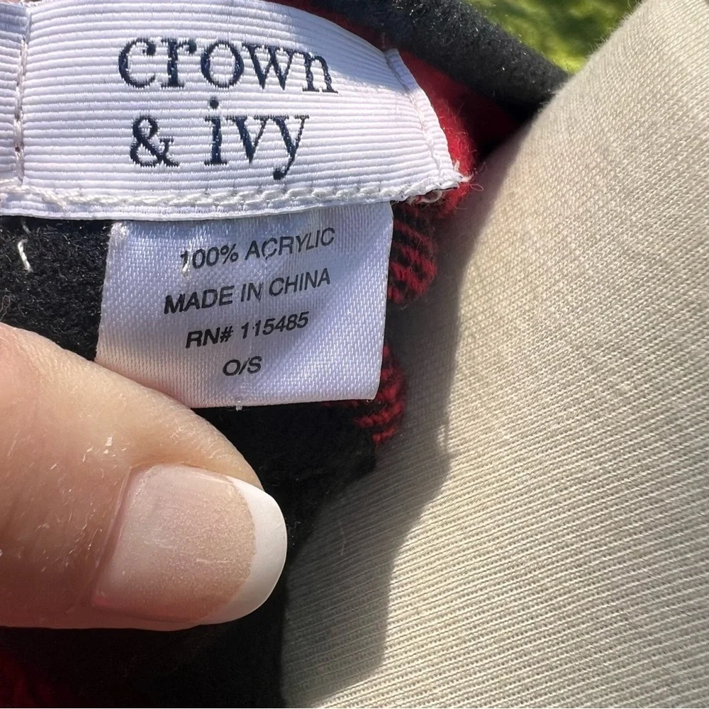 Red Buffalo plaid Crown and Ivy poncho wrap